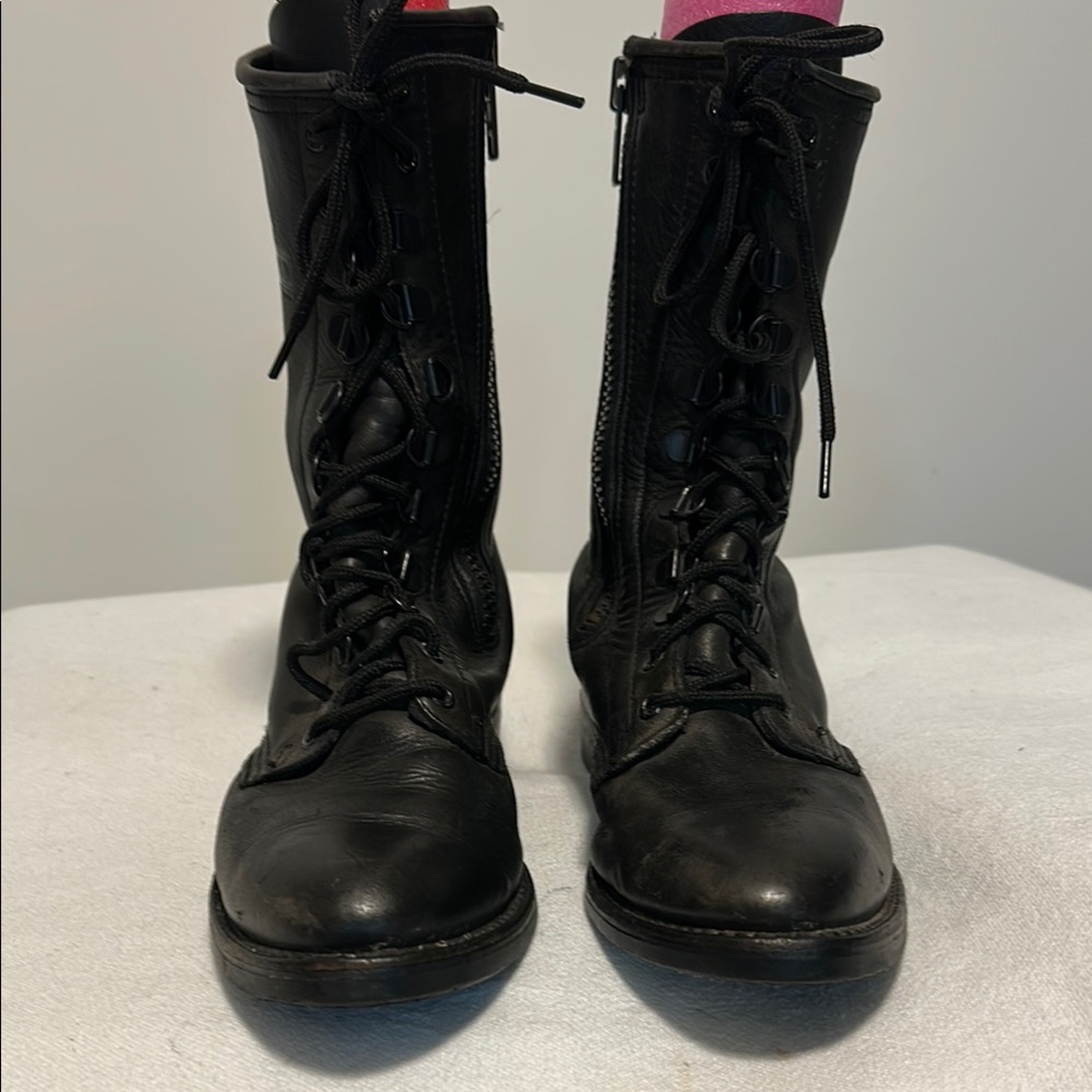 Vintage Harley-Davidson Black Leather Heeled Boots for Women US 9.5
